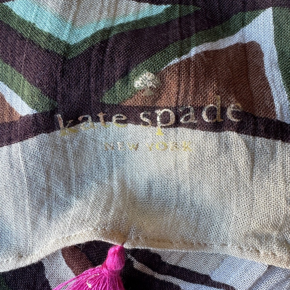 kate spade White Multicolor Cityscape Tassel Scarf - Picture 2 of 5